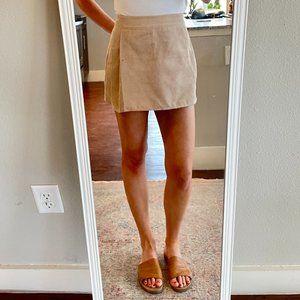 Tan Corduroy Mini Skort